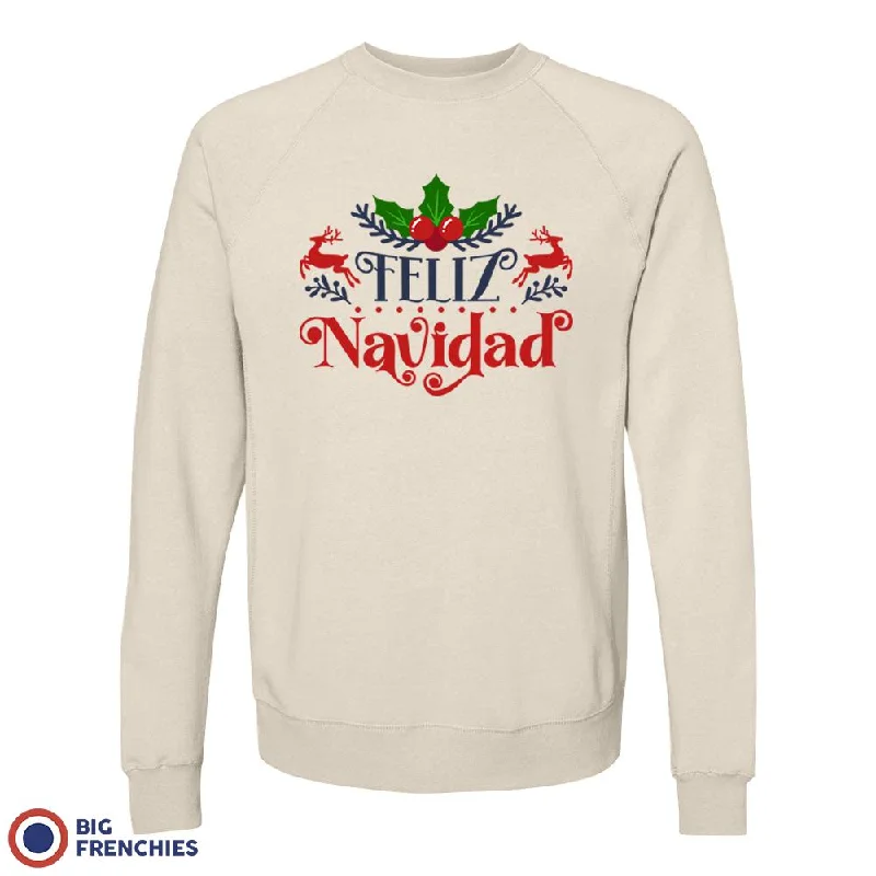 Feliz Navidad Christmas Unisex Organic Cotton Sweatshirt Hoodie Jacket Zipper Layering Feliz Navidad Christmas Unisex Organic Cotton Sweatshirt Hoodie Jacket Zipper Layering