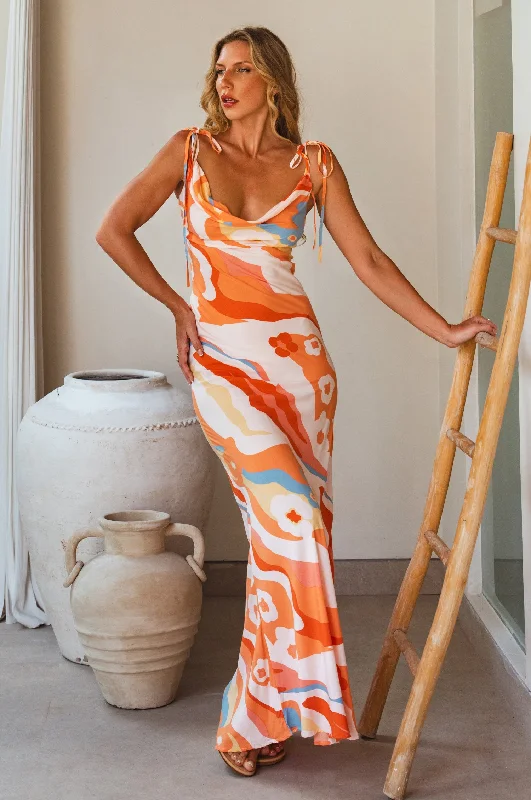 Ermes Maxi Slip Dress sweetheart Neckline Romantic