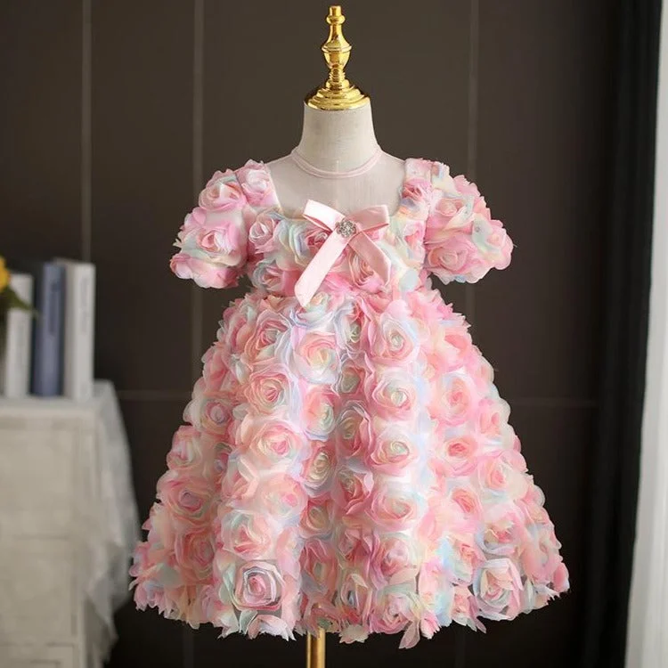Flower Girl Dress Toddler Colorful Rose Birthday Party Formal Pageant Dress Tunics Gym athletic Flower Girl Dress Toddler Colorful Rose Birthday Party Formal Pageant Dress Tunics Gym athletic