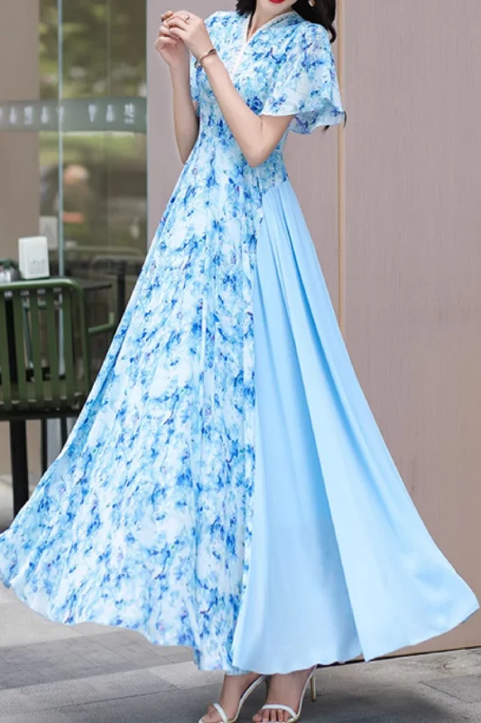 Prom maxi floral chiffon womens dresses 5016 Tunics Prom sequined