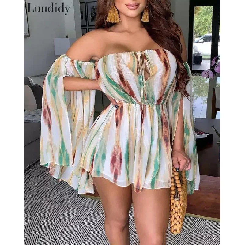 Chiffon Colorful Loose Mini Dress Trendy A-Line Mini Dress