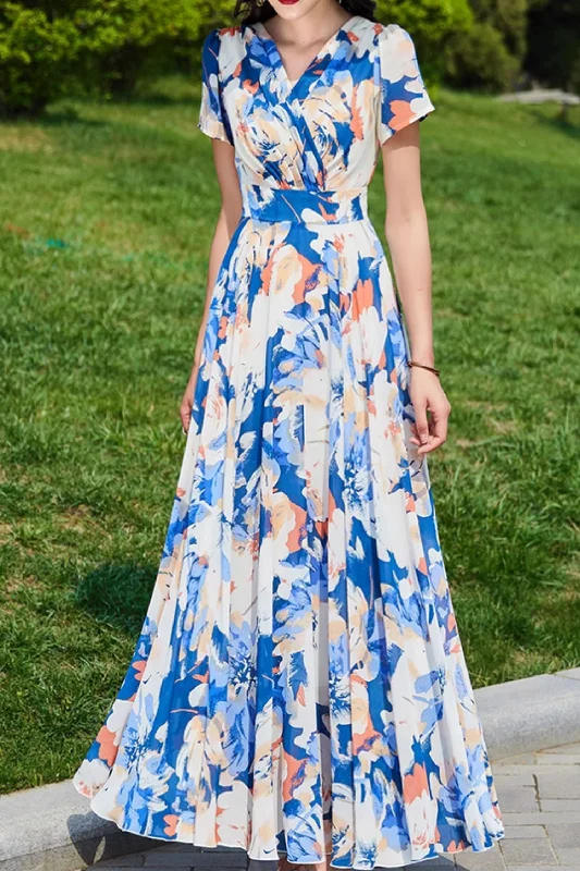Maxi summer prom chiffon dress women 5039 Pencil Office Professional