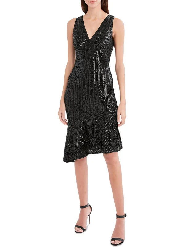 Womens Sequined Sleeveless Cocktail and Party Dress Tunics Hiking breathable