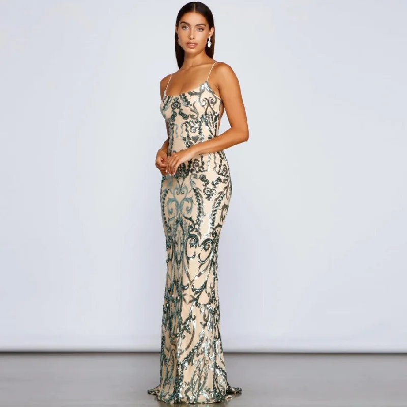 Sequin Women Party Dress Club Sequ Dress empire Waist empire