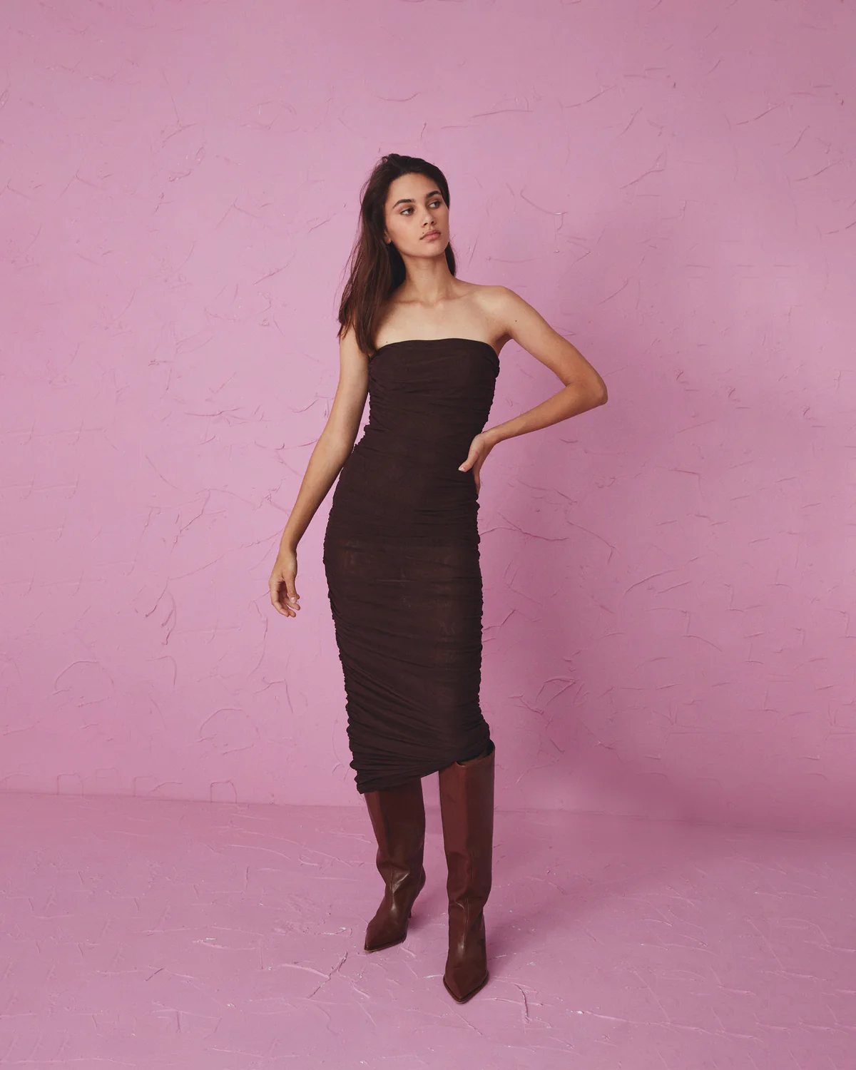 RUBY (LN) Ginni ruched mesh dress! 16 Tunics Fleece cozy