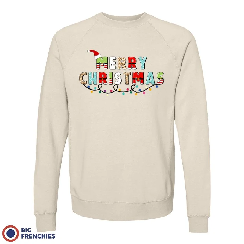 Merry Christmas Unisex Organic Cotton Sweatshirt Hoodie with Hem Fringe Bohemian Relaxed Merry Christmas Unisex Organic Cotton Sweatshirt Hoodie with Hem Fringe Bohemian Relaxed