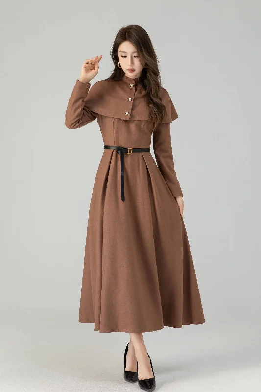 long swing wool cape dress women 4560 Tunics Print Colorful