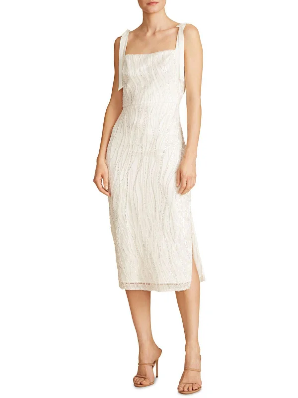Womens Sequined Mesh Cocktail and Party Dress Tunics Party sparkling