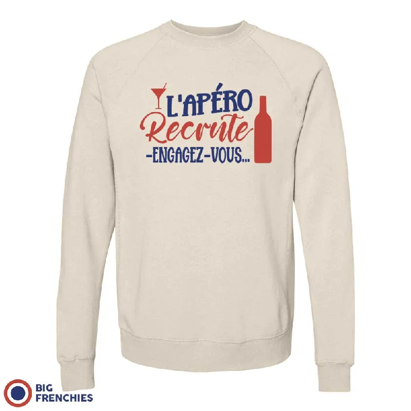 L'apéro Recrute Engagez-Vous Unisex Organic Cotton Sweatshirt Hoodie with Gradient Ombre Colorful L'apéro Recrute Engagez-Vous Unisex Organic Cotton Sweatshirt Hoodie with Gradient Ombre Colorful