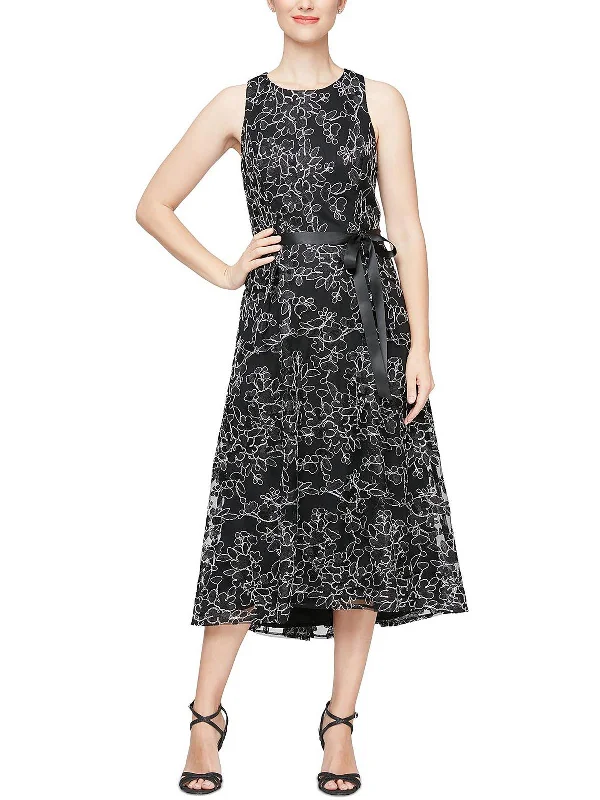 Womens Mesh Hi-Low Cocktail and Party Dress High-Low Hemline Casual