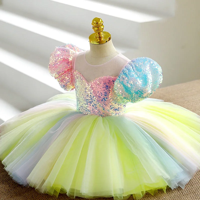 Baby Girl Rainbow Birthday Party Princess Dress Little Girl's Dresses Toddler Christmas Dress Halter Neckline Beach Baby Girl Rainbow Birthday Party Princess Dress Little Girl's Dresses Toddler Christmas Dress Halter Neckline Beach