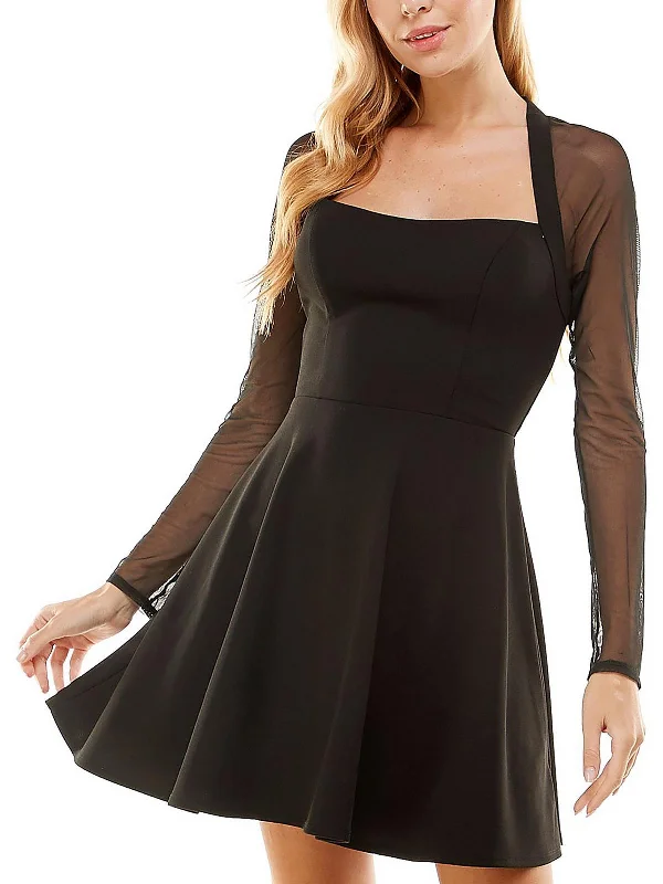 Juniors Womens Panel Mini Cocktail and Party Dress Tunics Silk luxurious