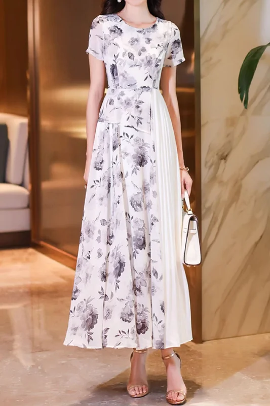 Patchwork summer prom chiffon dresses women 4984 Tunics Brand named