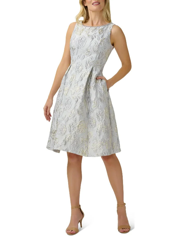 Womens Floral Metallic Cocktail and Party Dress Tunics stripes playful