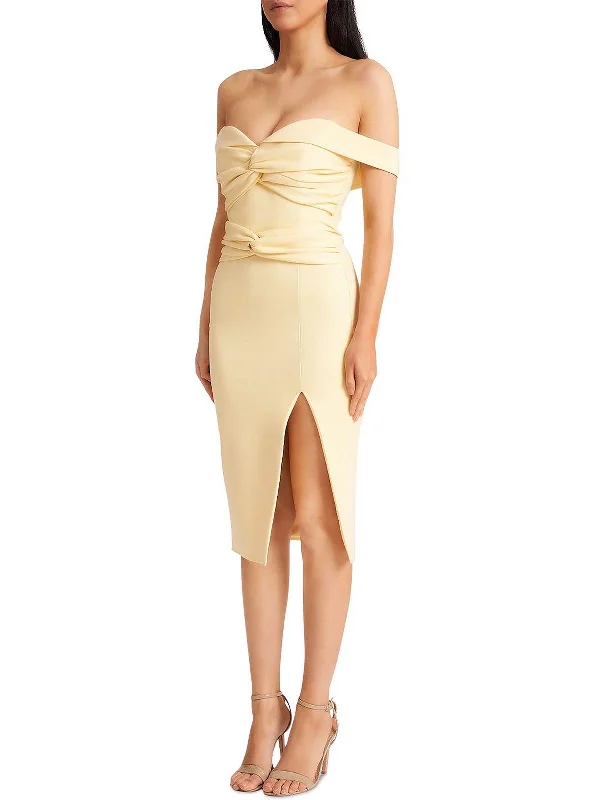 Womens Ruched Off-The-Shoulder Cocktail and Party Dress Tunics Luxurious premium