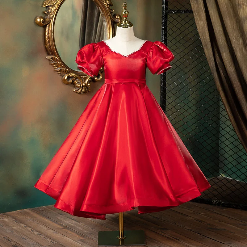 Baby Girl Dress Little Girl Gorgeous Ball Gown Communion Puff Sleeves Princess Dress Tunics Fleece cozy Baby Girl Dress Little Girl Gorgeous Ball Gown Communion Puff Sleeves Princess Dress Tunics Fleece cozy
