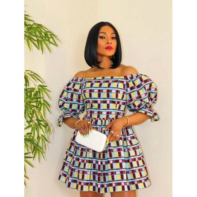 Off Shoulder Mini Dress Fashionable Mini Dress with Pockets
