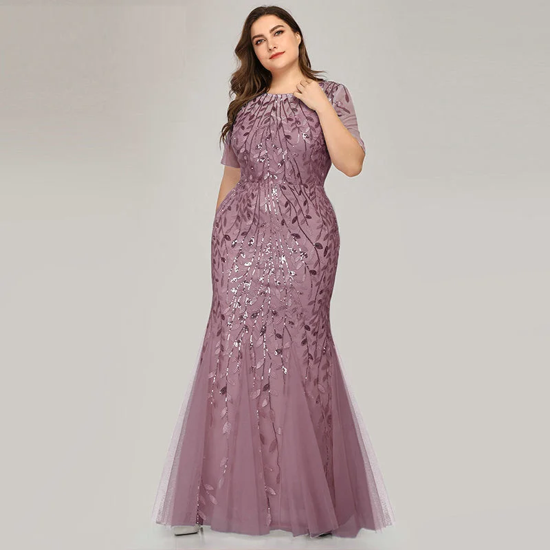 Plus Size Evening Dress Version Sequin Mesh Fishtail Slim Fit Sexy Women Clothing Tunics Brand named Plus Size Evening Dress Version Sequin Mesh Fishtail Slim Fit Sexy Women Clothing Tunics Brand named