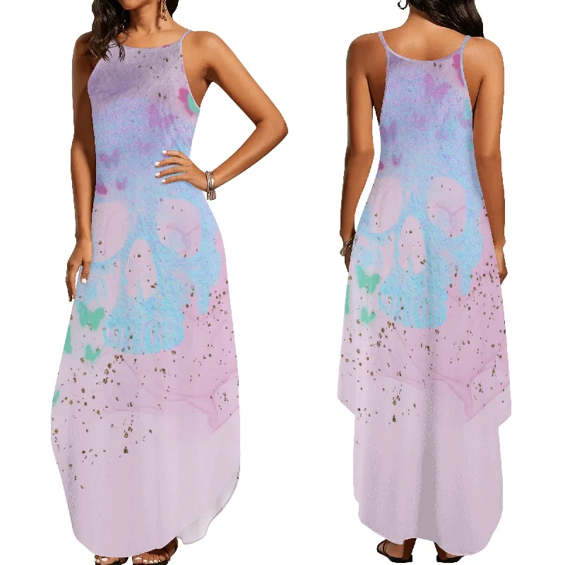 Women's Skull Butterfly Elegant Sleeveless Party Dress Tunics Sophisticated sleek