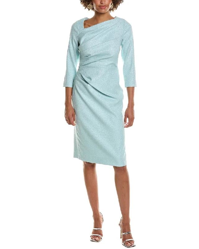 Teri Jon by Rickie Freeman Stretch Shimmer Jacquard Sheath Dress Floral Print girly