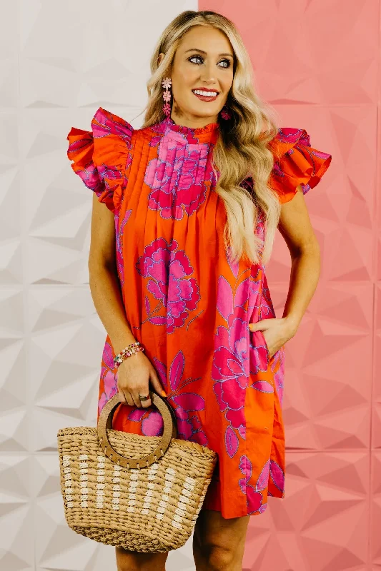 The Finn Floral Pleated Mini Dress Stylish Ruffle Mini Dress