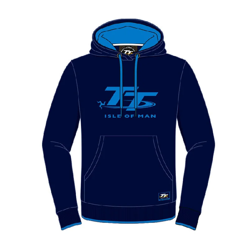Official Isle Of Man TT Races Woman'S Navy Hoodie - 18Lh1 Hoodie Jacket Zipper Layering Official Isle Of Man TT Races Woman'S Navy Hoodie - 18Lh1 Hoodie Jacket Zipper Layering