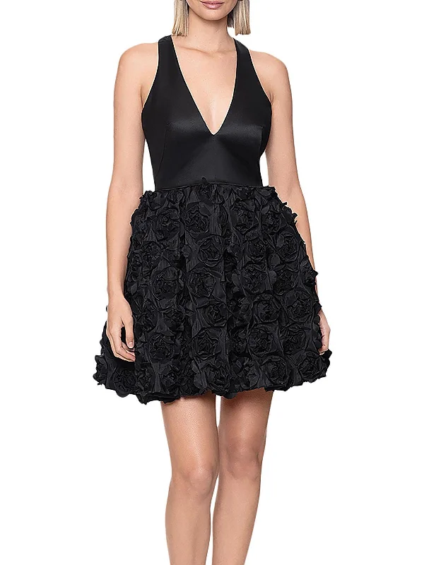Womens Applique Mini Cocktail And Party Dress Tunics Corduroy durable