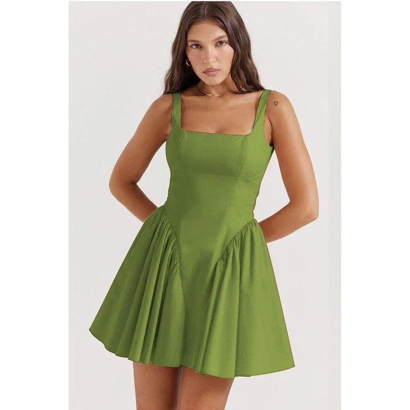 Sexy Knee-Length Swing Party Mini Dress. Trendy Off-Shoulder Dress Mini