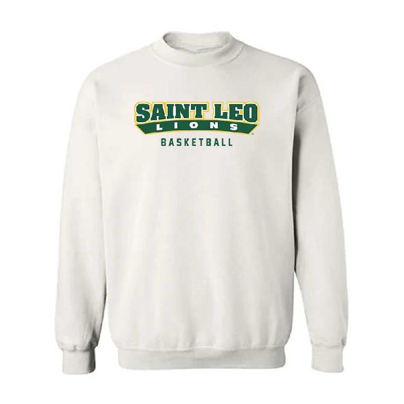 Saint Leo - NCAA Women's Basketball : Meghan Conley - Crewneck Sweatshirt Hoodie with Hem Frayed Vintage Worn Saint Leo - NCAA Women's Basketball : Meghan Conley - Crewneck Sweatshirt Hoodie with Hem Frayed Vintage Worn