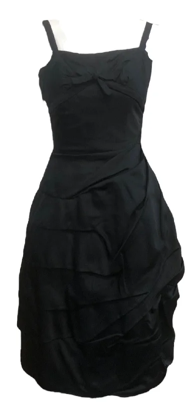 Mingolini Guggenheim 50s Black Faille Cocktail Dress Tunics Cozy soft