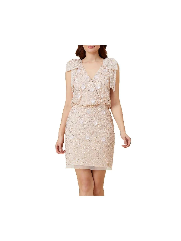 279 Womens Blouson Applique Cocktail And Party Dress Tunics Gym athletic