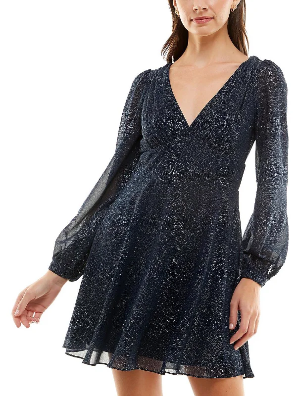 Womens Tie Back Mini Cocktail and Party Dress Lace Sexy Club