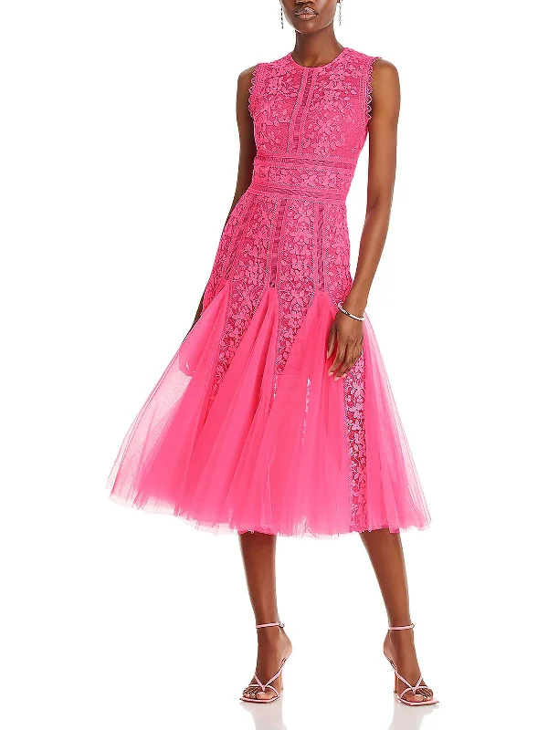 Megan Womens Lace Ladder Stitch Cocktail And Party Dress Tunics Exclusive limited