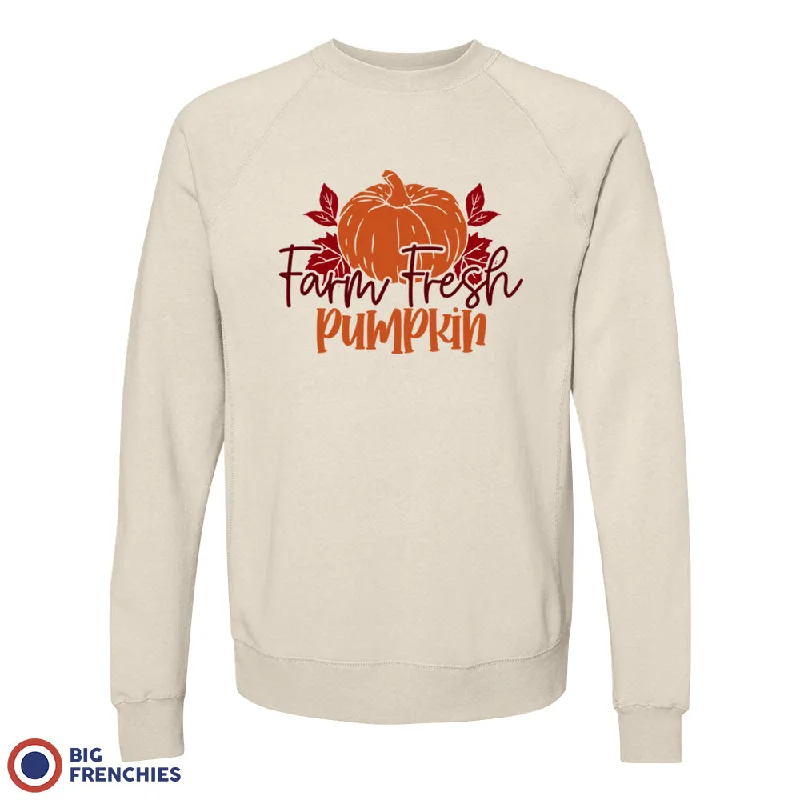 Farm Fresh Pumpkin Unisex Organic Cotton Sweatshirt Hoodie with Hidden Zipper Minimalist Clean Farm Fresh Pumpkin Unisex Organic Cotton Sweatshirt Hoodie with Hidden Zipper Minimalist Clean