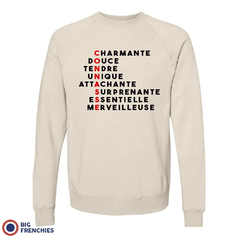 Conasse Douce Charmante Tendre Women's Organic Cotton Sweatshirt Hoodie with Contrast Stitching Detailed Premium Conasse Douce Charmante Tendre Women's Organic Cotton Sweatshirt Hoodie with Contrast Stitching Detailed Premium