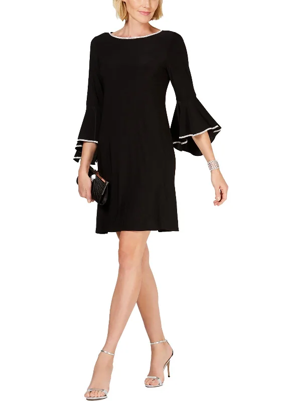 Womens Embellished Bell Sleeves Party Dress Tunics Custom made