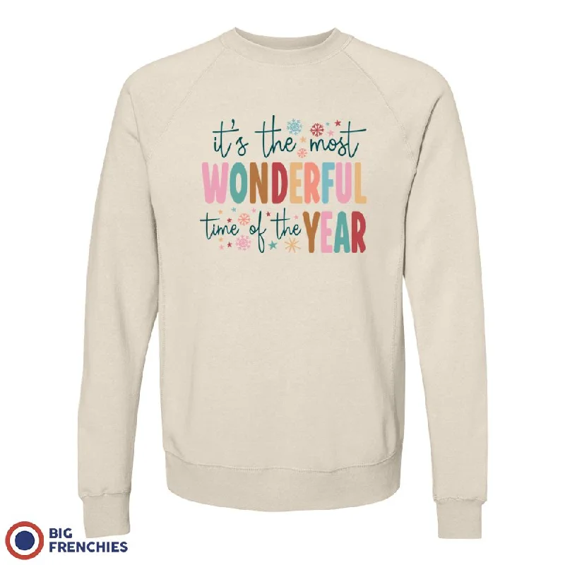 It's The Most Wonderful Time Of The Year Christmas Unisex Organic Cotton Sweatshirt Hoodie with Slit Hem Functional Movement It's The Most Wonderful Time Of The Year Christmas Unisex Organic Cotton Sweatshirt Hoodie with Slit Hem Functional Movement