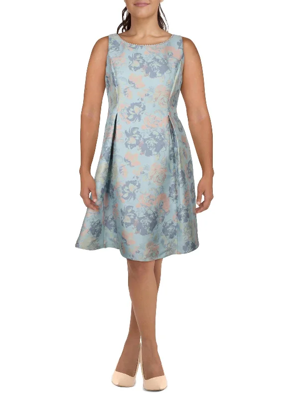 Womens Embellished Polyester Sheath Dress Floral Print girly