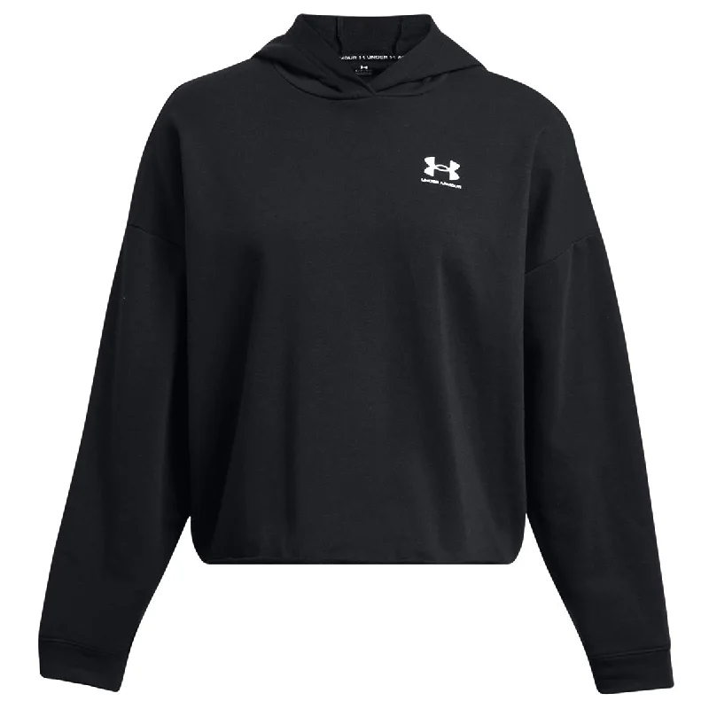 Under Armour Rival Terry Over Sized Hoodie - Womens - Black/White Hoodie with Hem Lace Feminine Delicate Under Armour Rival Terry Over Sized Hoodie - Womens - Black/White Hoodie with Hem Lace Feminine Delicate