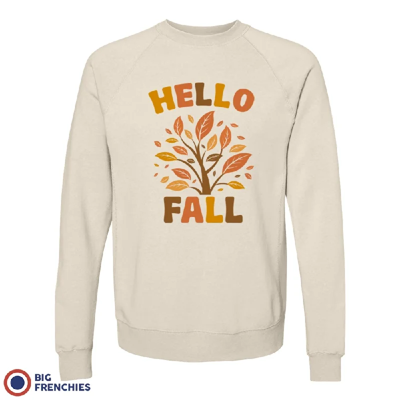 Hello Fall Unisex Organic Cotton Sweatshirt Hoodie with Hem Ribbing Snug Secure