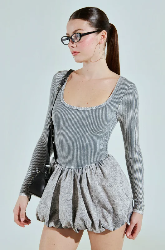 GIVE ME A LITTLE MINI DRESS IN LIGHT GREY Stylish Short Sleeve Mini Dress