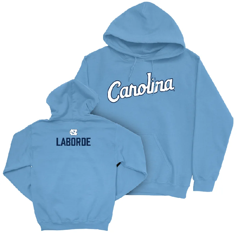 UNC Women's Rowing Carolina Blue Script Hoodie - Anna Lily Laborde Hoodie with Hem Raw Edge Edgy Unfinished UNC Women's Rowing Carolina Blue Script Hoodie - Anna Lily Laborde Hoodie with Hem Raw Edge Edgy Unfinished