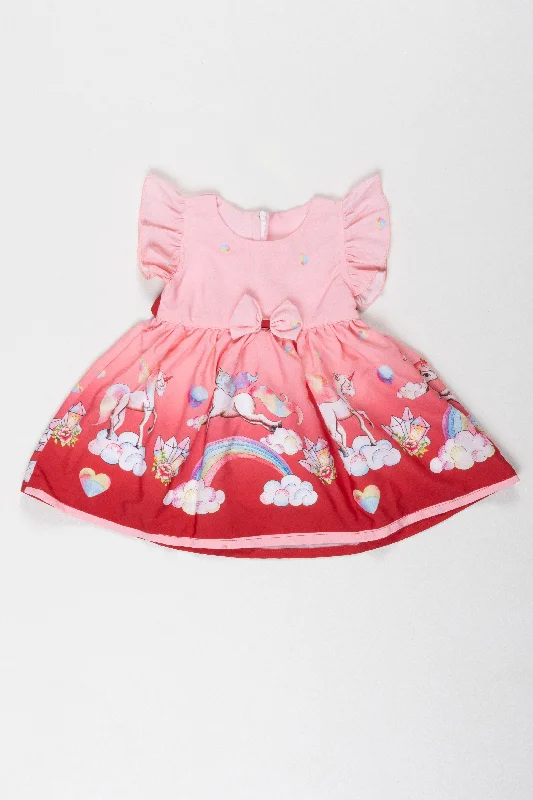 Baby Girl's Enchanted Unicorn Party Dress with Rainbow and Hearts Tunics Brand named