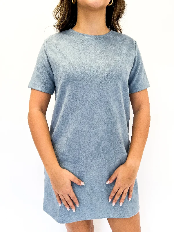 Skyway Align Faux Suede Mini Dress Cozy Wraparound Mini Dress