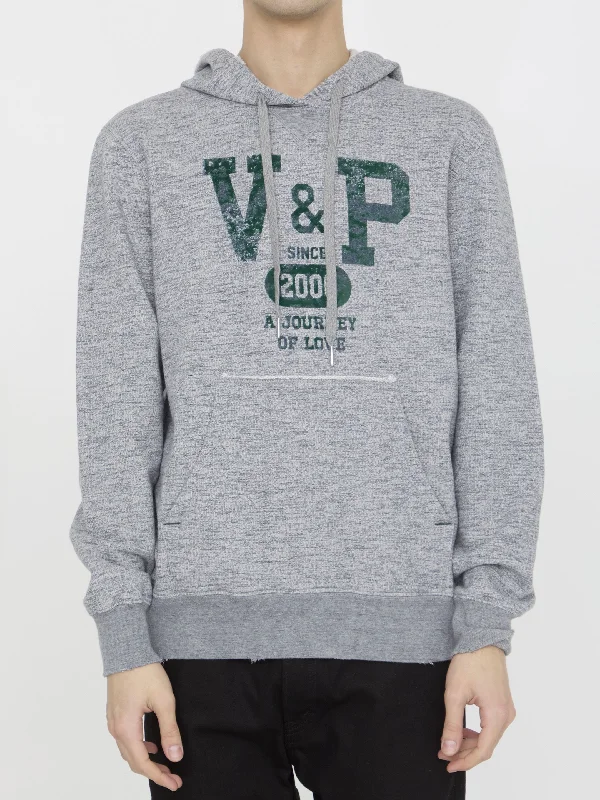 Printed Hoodie Hoodie with Hem Elastic Stretchable Comfortable