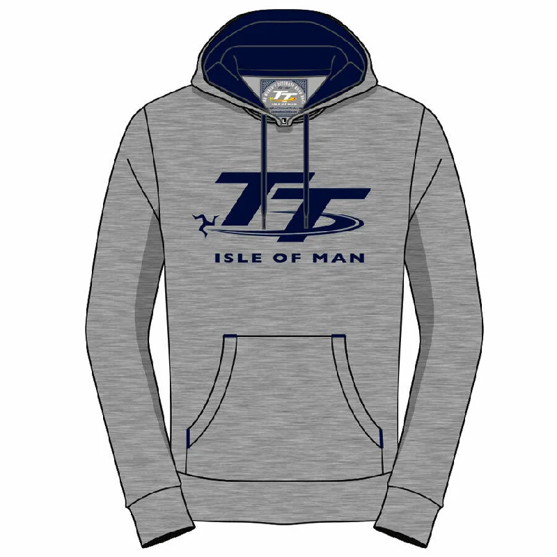Isle Of Man TT Races Official Grey And Navy Woman's Pull Over Hoodie - 19Lh2 Hoodie with Mesh Breathable Sporty Isle Of Man TT Races Official Grey And Navy Woman's Pull Over Hoodie - 19Lh2 Hoodie with Mesh Breathable Sporty