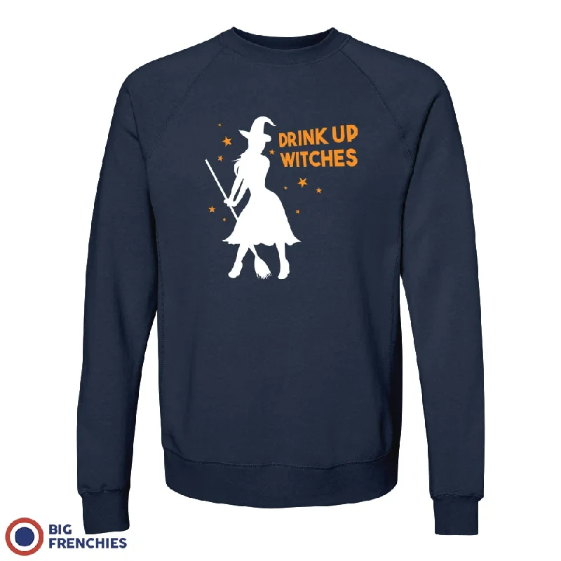 Drink Up Witches Halloween Unisex Organic Cotton Sweatshirt Hoodie with Hem Drawcord Adjustable Customizable Drink Up Witches Halloween Unisex Organic Cotton Sweatshirt Hoodie with Hem Drawcord Adjustable Customizable