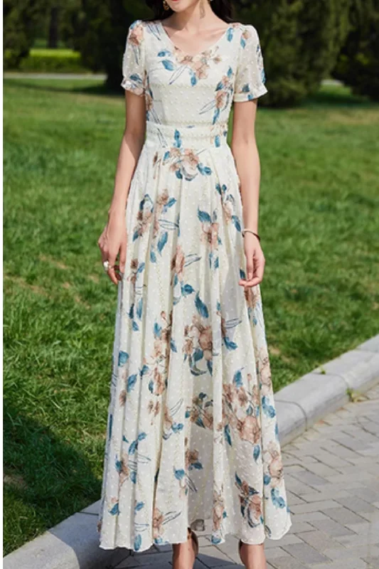Prom floral summer maxi chiffon dresses 5032 Tunics Gym athletic