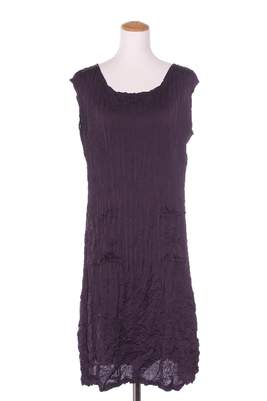 JANE DANIELS (NZ) Purple crushed dress = pockets! 12 Tunic Top Casual