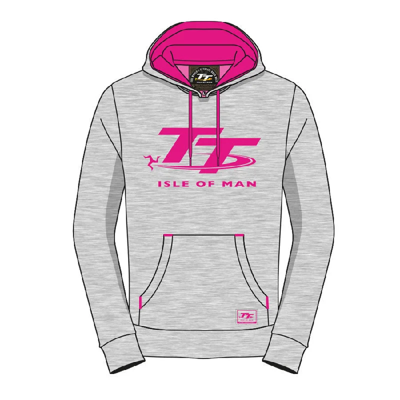 Official Isle Of Man TT Races Woman'S Grey/Pink Hoodie - 18Lgh1 Hoodie Crop Top Short Trendy Official Isle Of Man TT Races Woman'S Grey/Pink Hoodie - 18Lgh1 Hoodie Crop Top Short Trendy